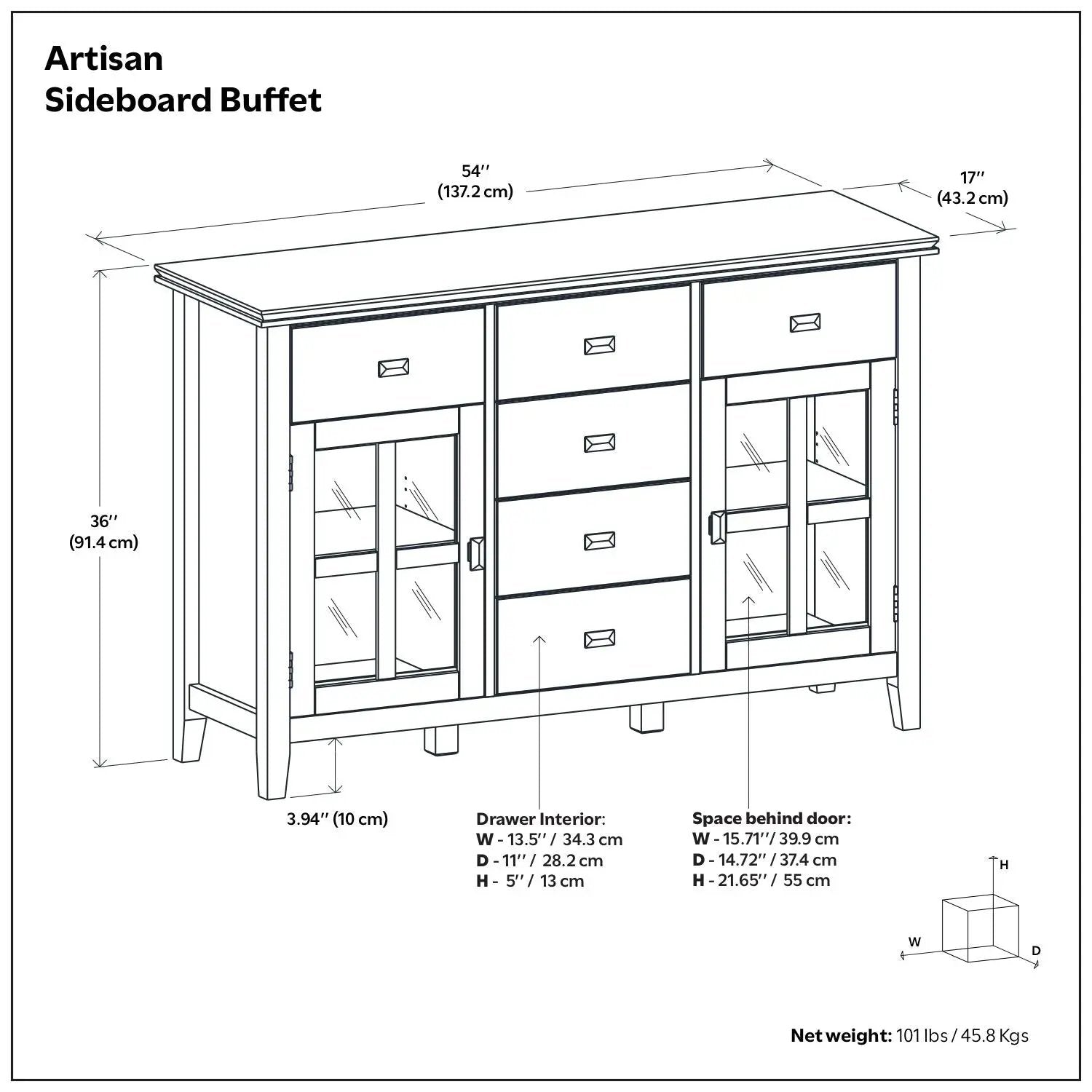 Artisan - Sideboard Buffet - Rustic Brown by HouseOfZazla