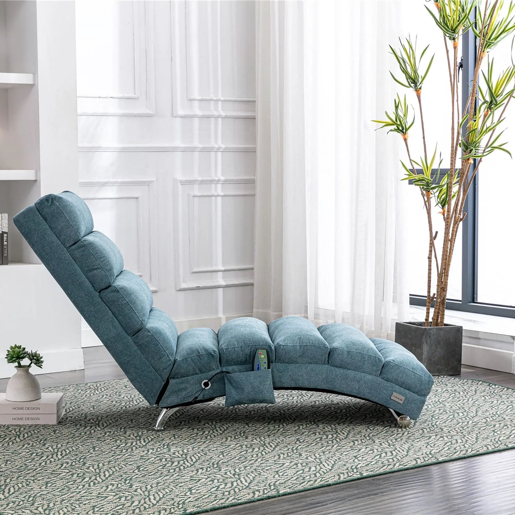Massage Chaise Lounge Indoor With Remote Control, Ergonomic Electric Massage Lounger by Unique Piece Furniture