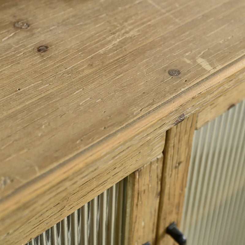 Rectangle Accent Sideboard Cabinet With Storage Shelf, Cabinet For Kitchen - Natural Wood by HouseOfZazla