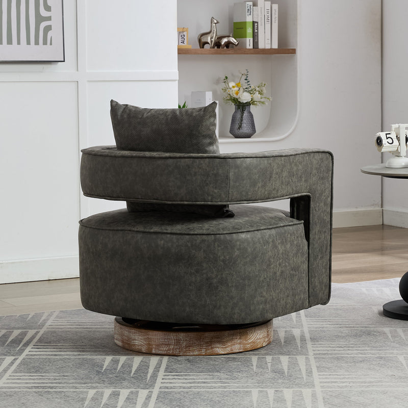 29.1"W Swivel Accent Open Back Barrel Chair by HouseOfZazla