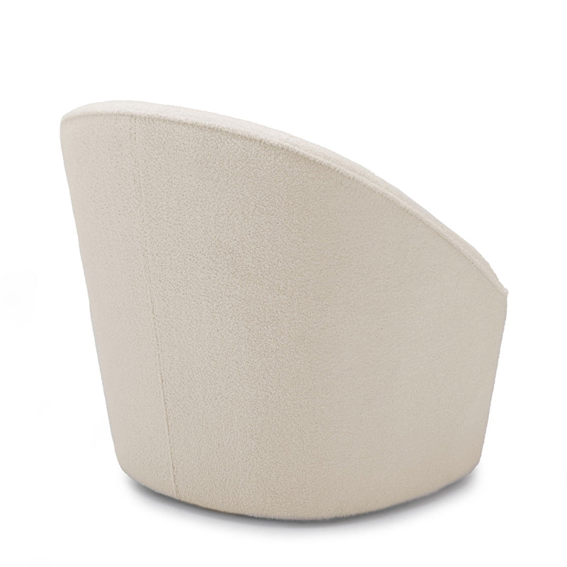 Anson - Swivel Chair With Soft Rounded Back - Off White by HouseOfZazla