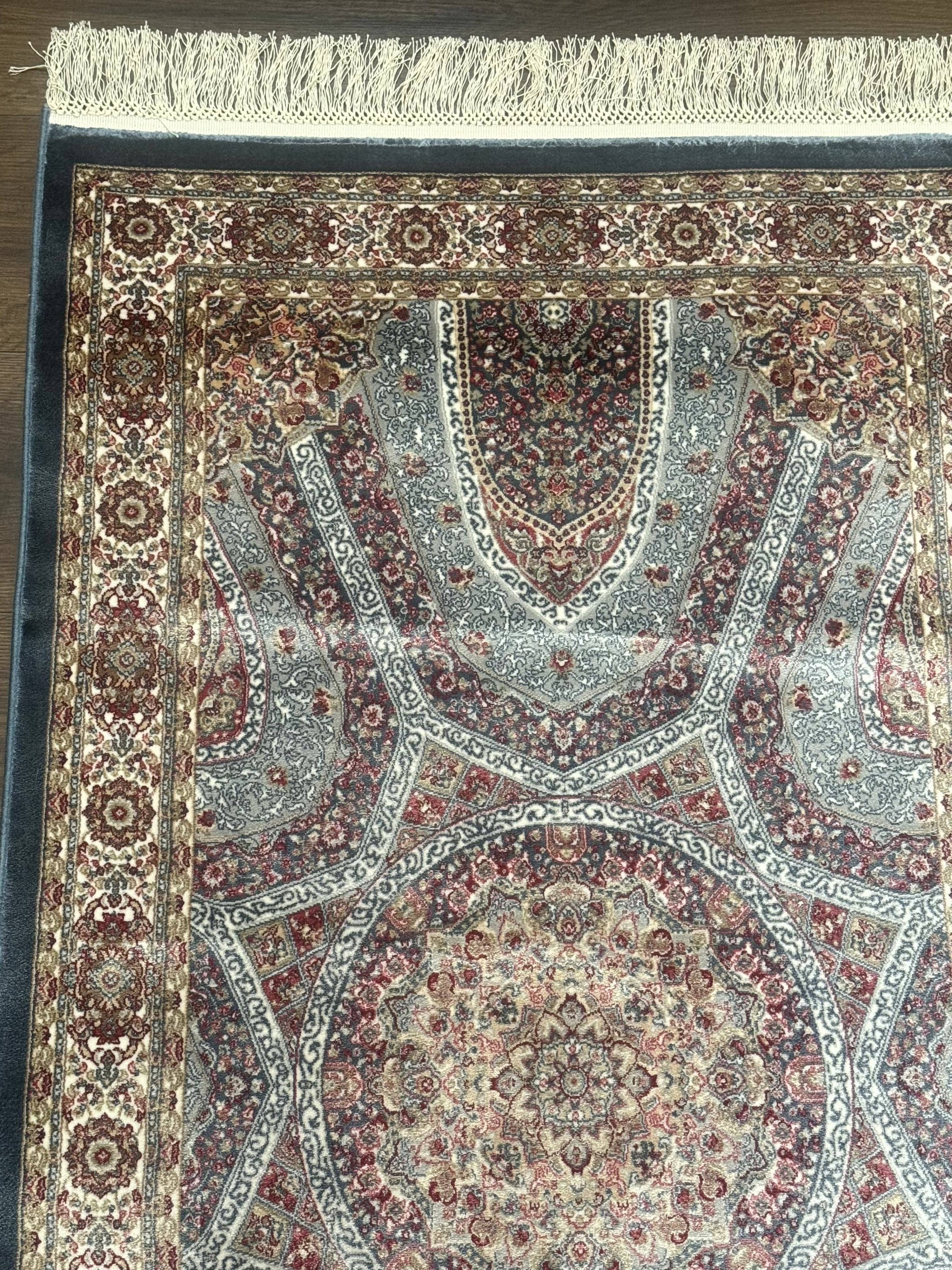 Turkish Silk Runner Rug 2.6 x 10, Light Blue Carpet, Bamboo Silk, New by Jewel Rugs