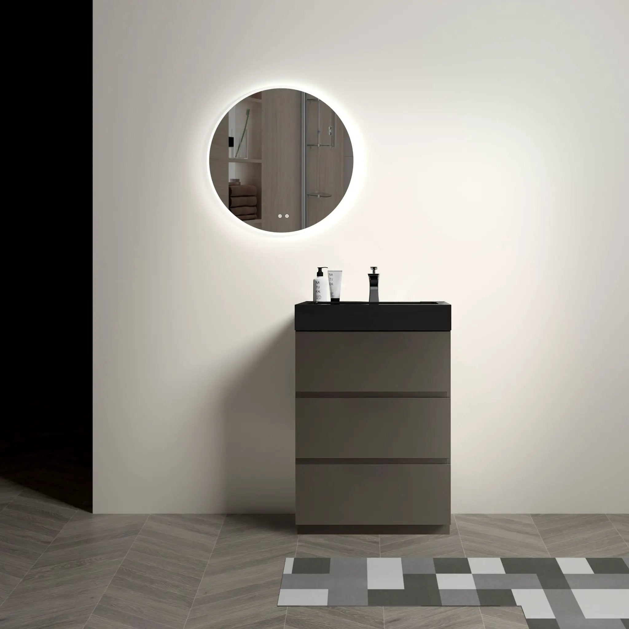 Alice - Bathroom Vanity With Sink, Large Storage Freestanding Bathroom Vanity For Modern Bathroom, One-Piece Sink Basin Without Drain And Faucet by HouseOfZazla