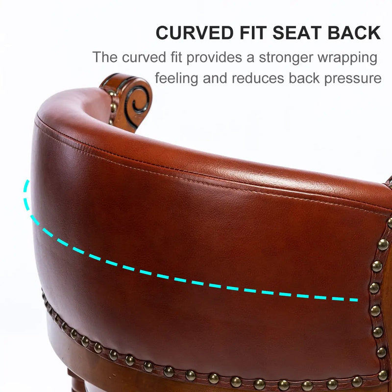 Seat Height 26'' Cow Top Wooden Bar Stool, 360 Degree Swivel Bar Height Chair With Backs For Home Kitchen Counter by Unique Piece Furniture