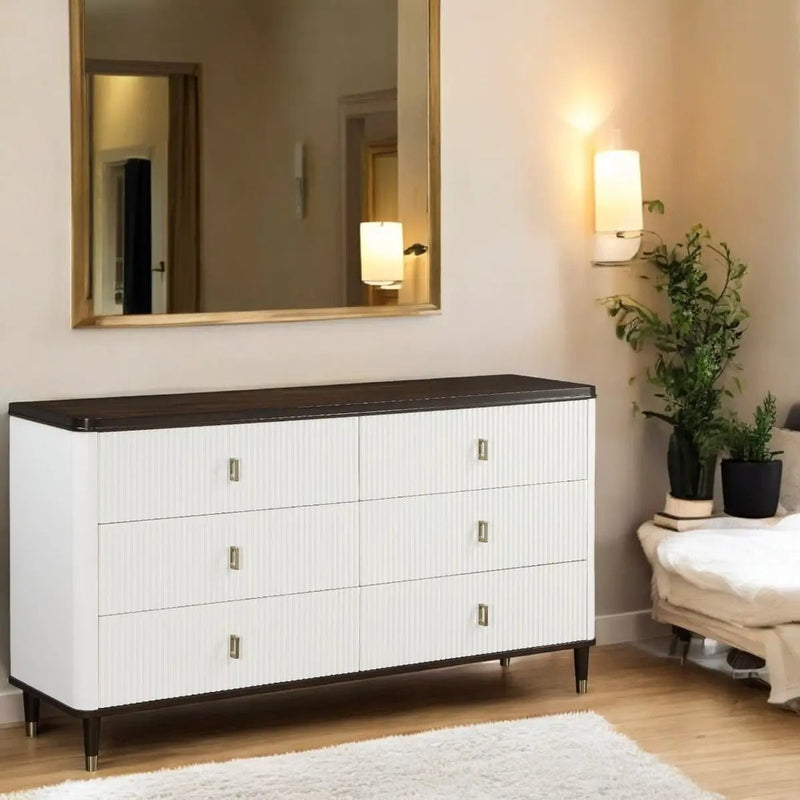 Carena - Dresser With Jewelry Tray - White & Brown by Unique Piece Furniture