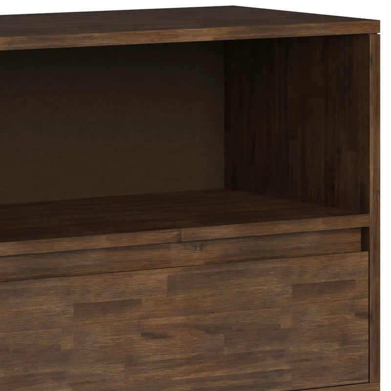 Chase - Low Bookcase - Rustic Natural Aged Brown by Unique Piece Furniture