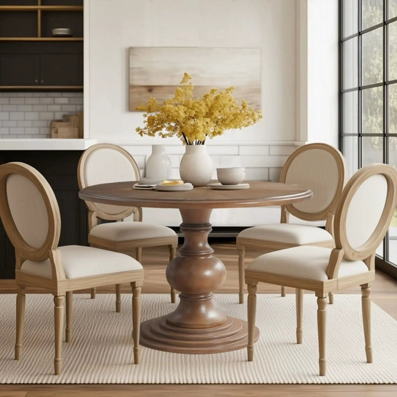 Round Pedestal Dining Table - Walnut by Unique Piece Furniture