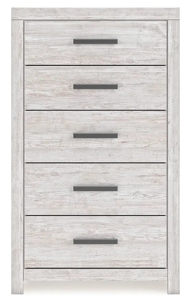 Cayboni - Five Drawer Chest - Whitewash by Unique Piece Furniture