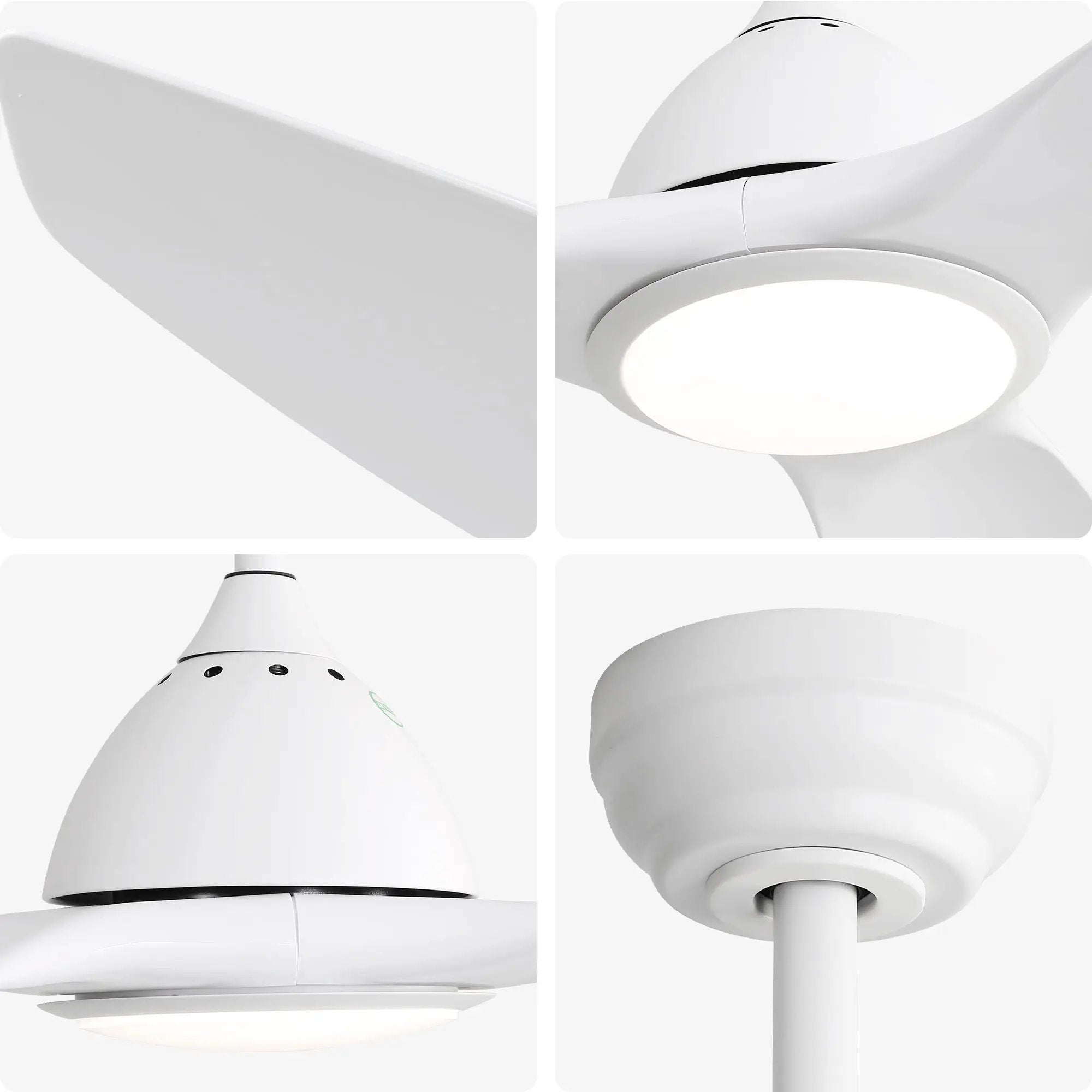 Modern Ceiling Fan With 22W Led Light, 3 ABS Fan Blades Dc Motor Ceiling Fan For Bedroom Living Room by Unique Piece Furniture