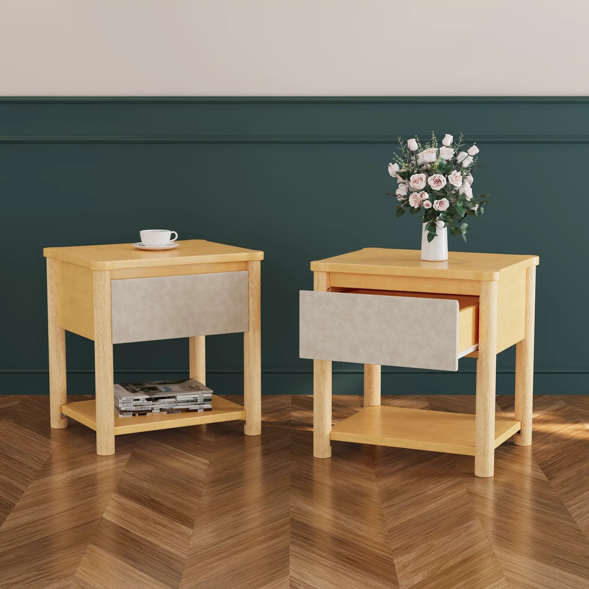 Wood Nightstand Set of 2 by HouseOfZazla
