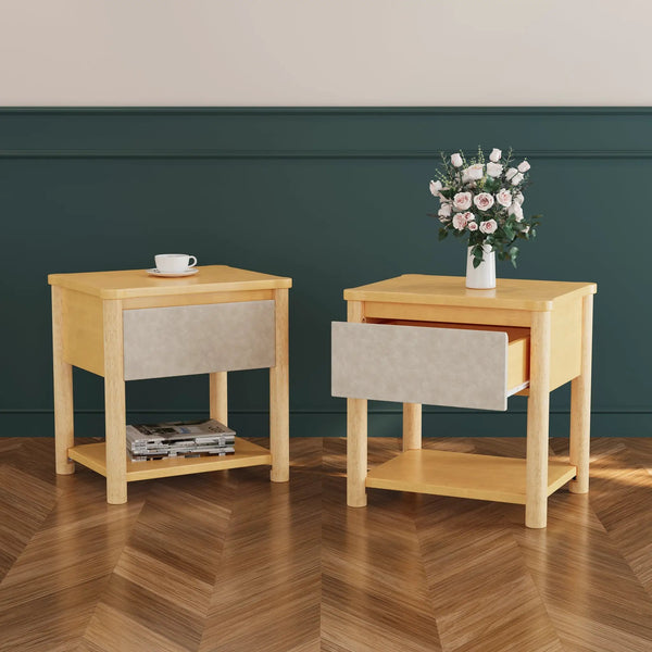 Wood Nightstand Set of 2