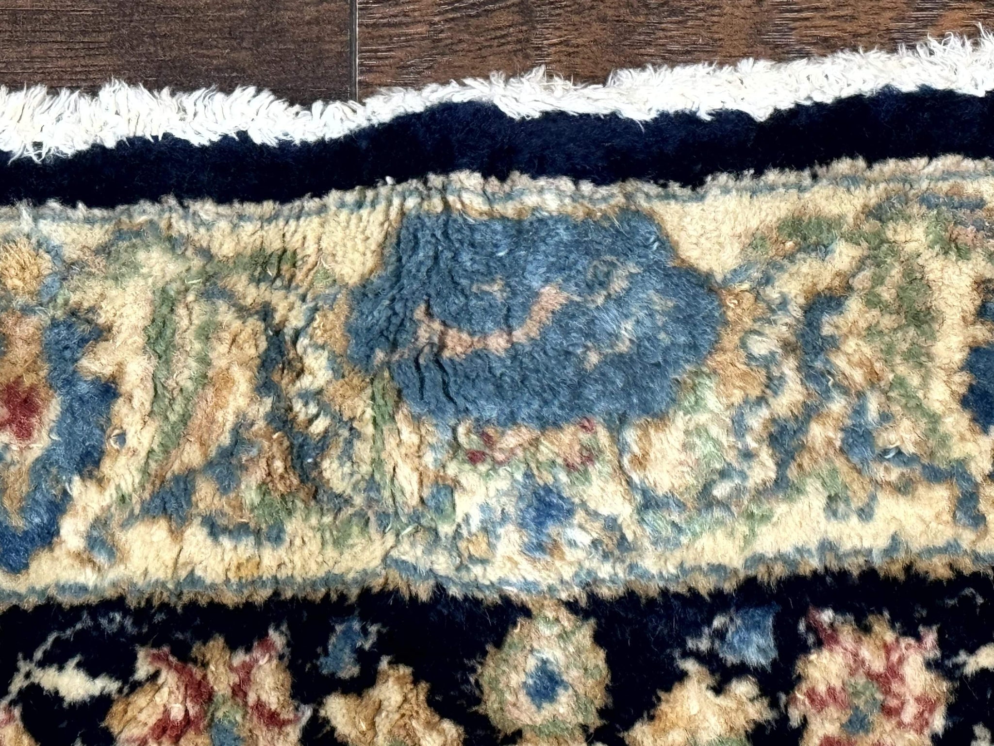 Large Persian Kerman Rug 10x14, Navy Blue and Beige, Floral Medallion, Traditional Elegant Persian Carpet, Signed by Masterweaver by Jewel Rugs