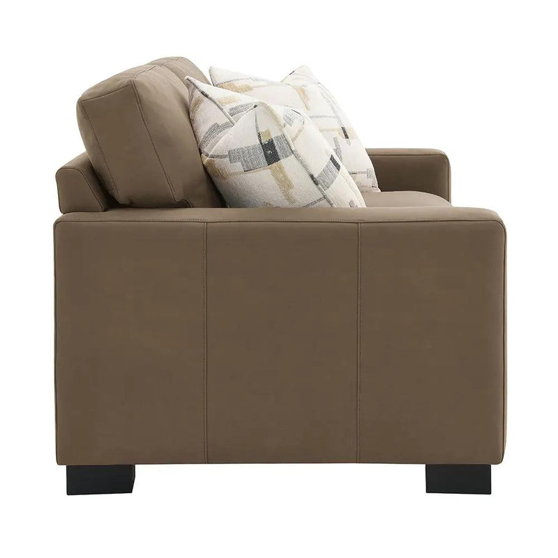 Darya - Loveseat With 3 Pillows - Brown Suede Fabric by Unique Piece Furniture