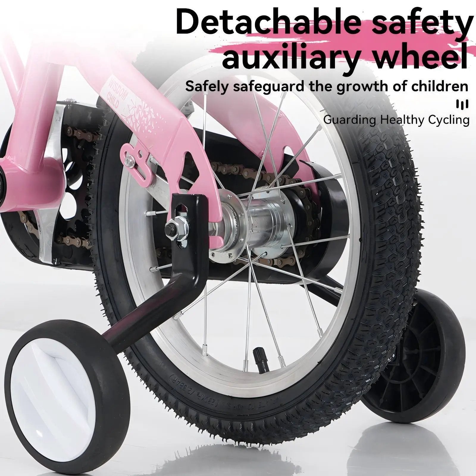 Fkznpj - 18" Sporty Kids Bike With Training Wheels And Stand Adjustable Saddle Suitable For Boys And Girls Aged 5 - 10 Years Tall Height 39 - 49" Available In A Variety Of Colors by HouseOfZazla
