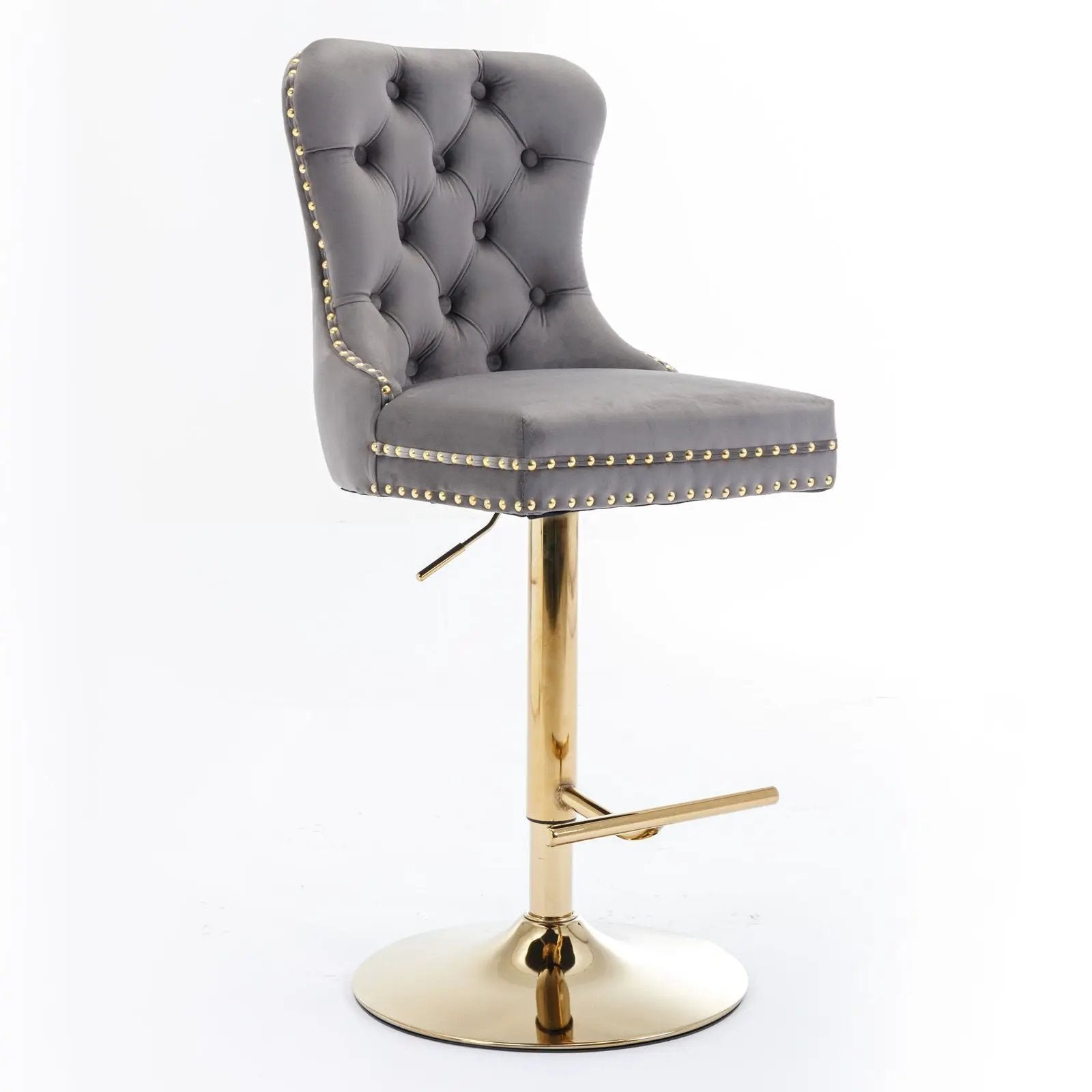 Thick Swivel Barstools Adjusatble Seat Height From 25-33", Modern Upholstered Bar Stools With Backs Comfortable Tufted For Home Pub And Kitchen Island (Set of 2) by HouseOfZazla