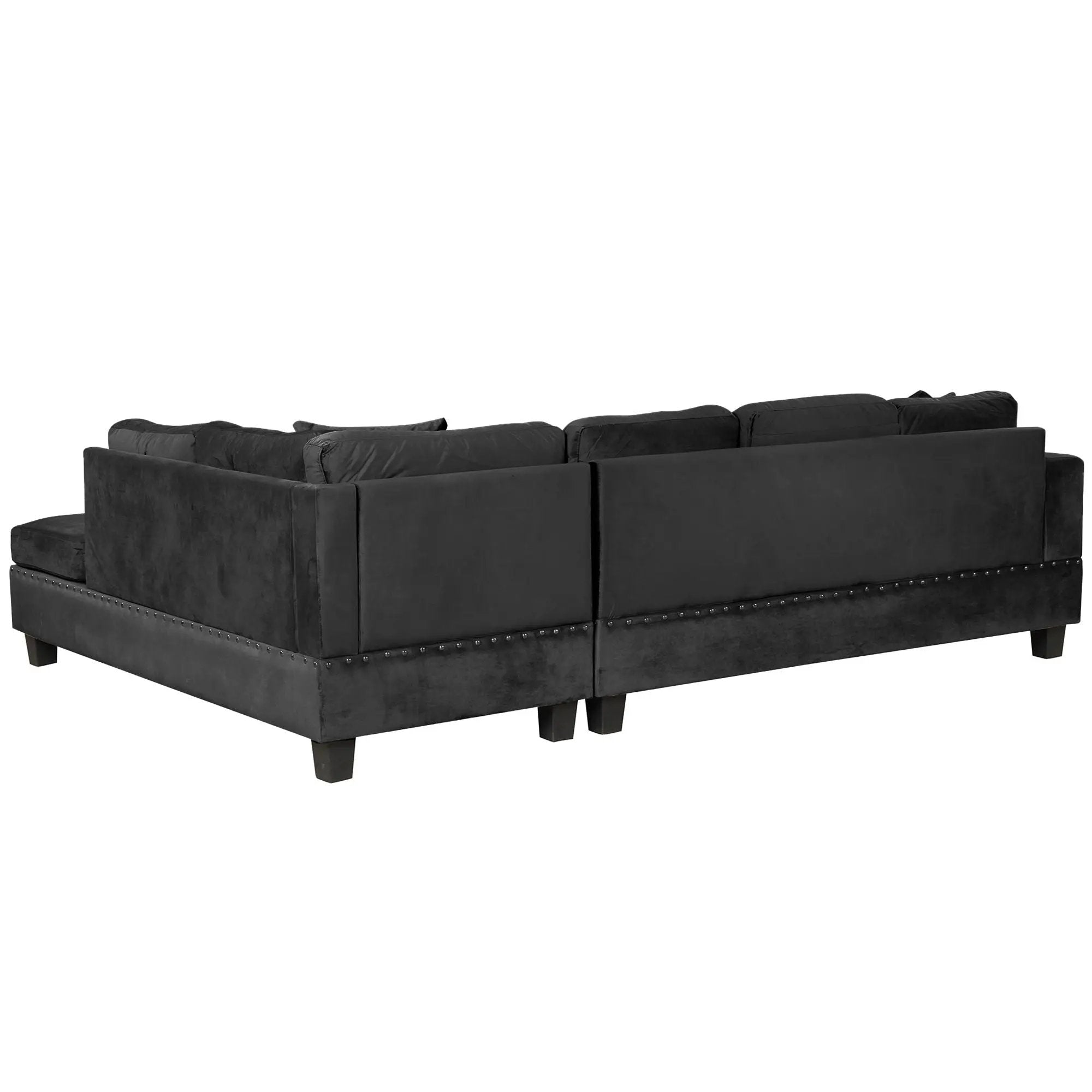 Modern Sectional Sofa With Storage Ottoman, L - Shape Couch With 2 Pillows And Cup Holders by HouseOfZazla