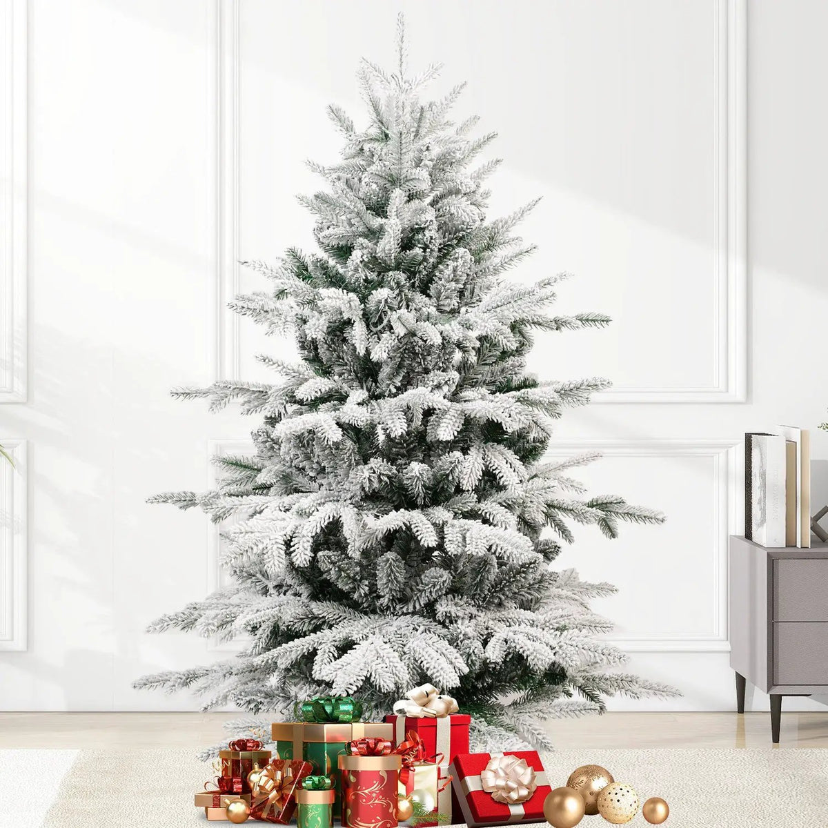 Premium 8FT Flocked Artificial Christmas Tree by HouseOfZazla