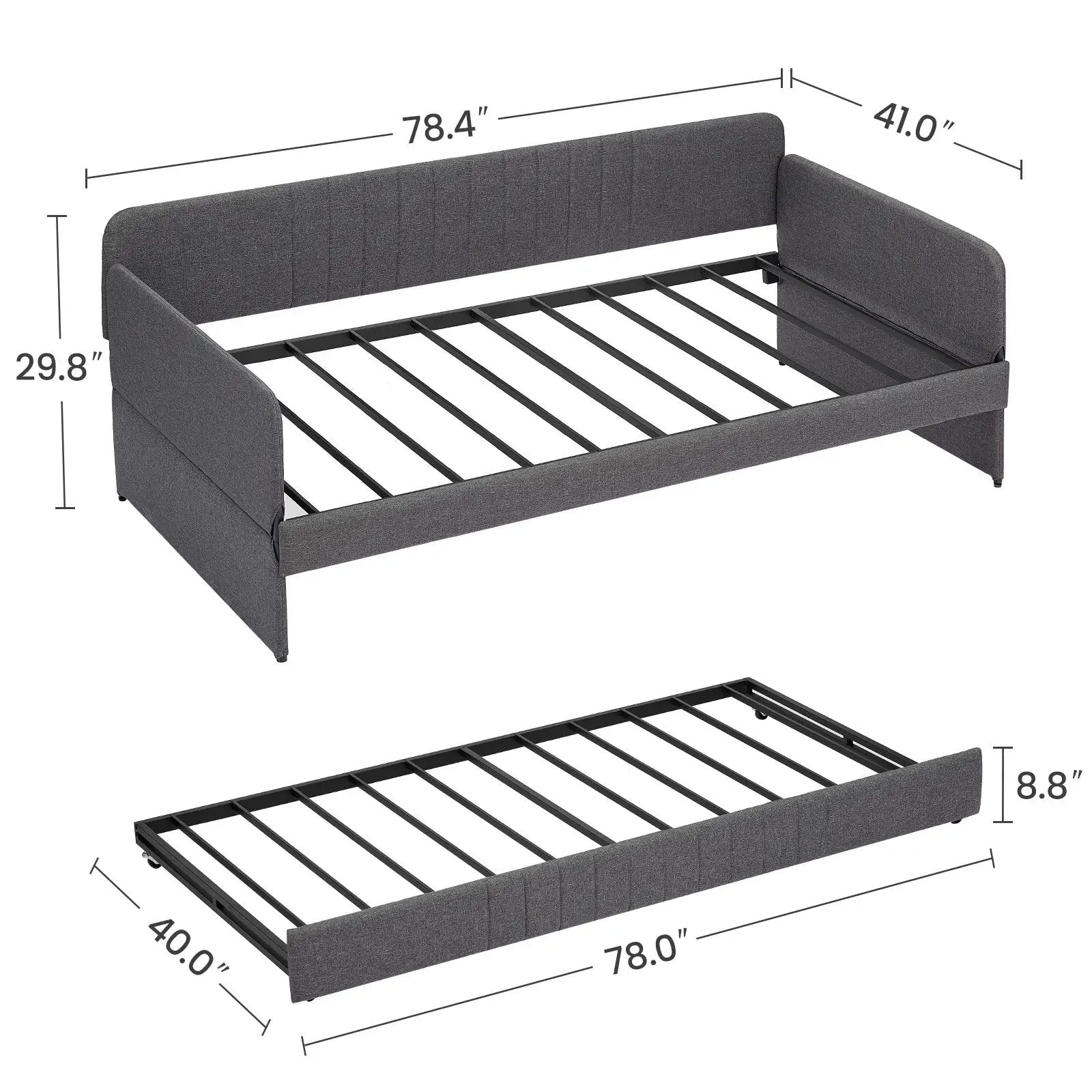 Daybed, Sofa Bed with Trundle Twin Size by HouseOfZazla