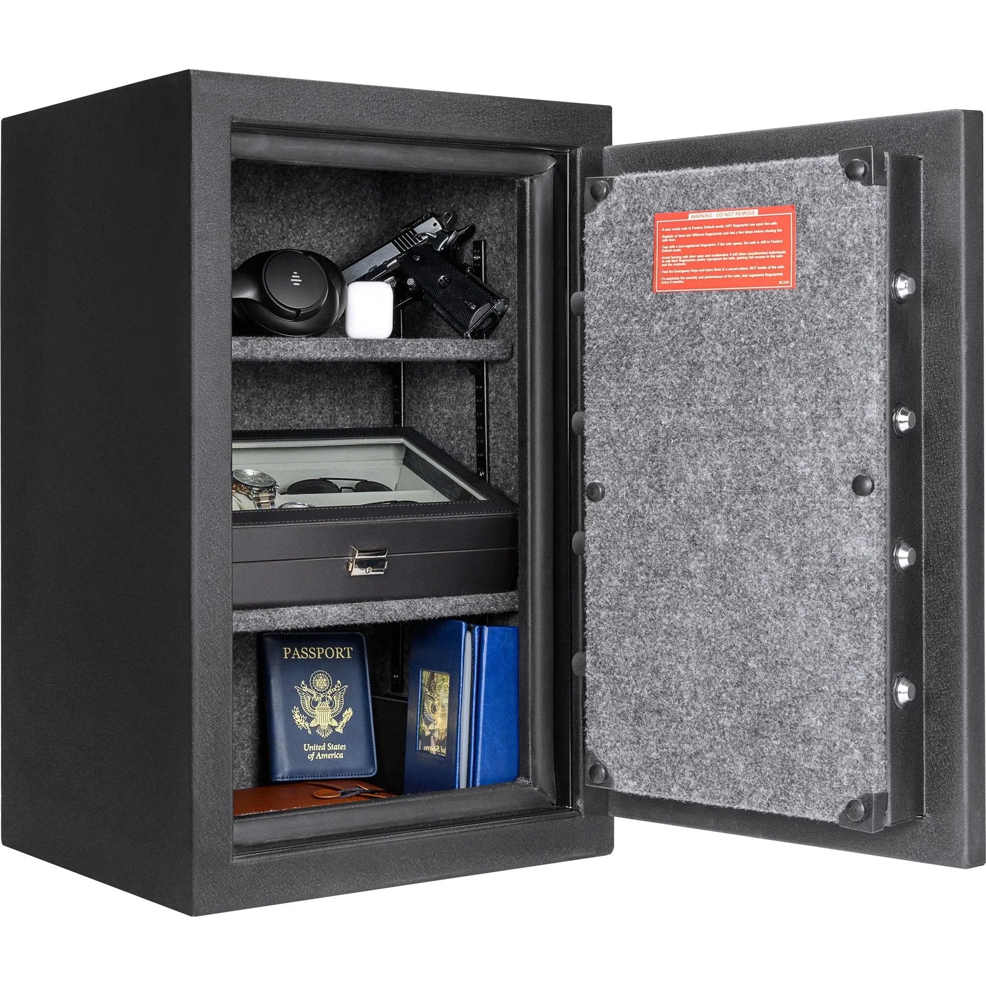 2.02 Cubic Ft Biometric Keypad Fire Resistant Safe - Black by HouseOfZazla