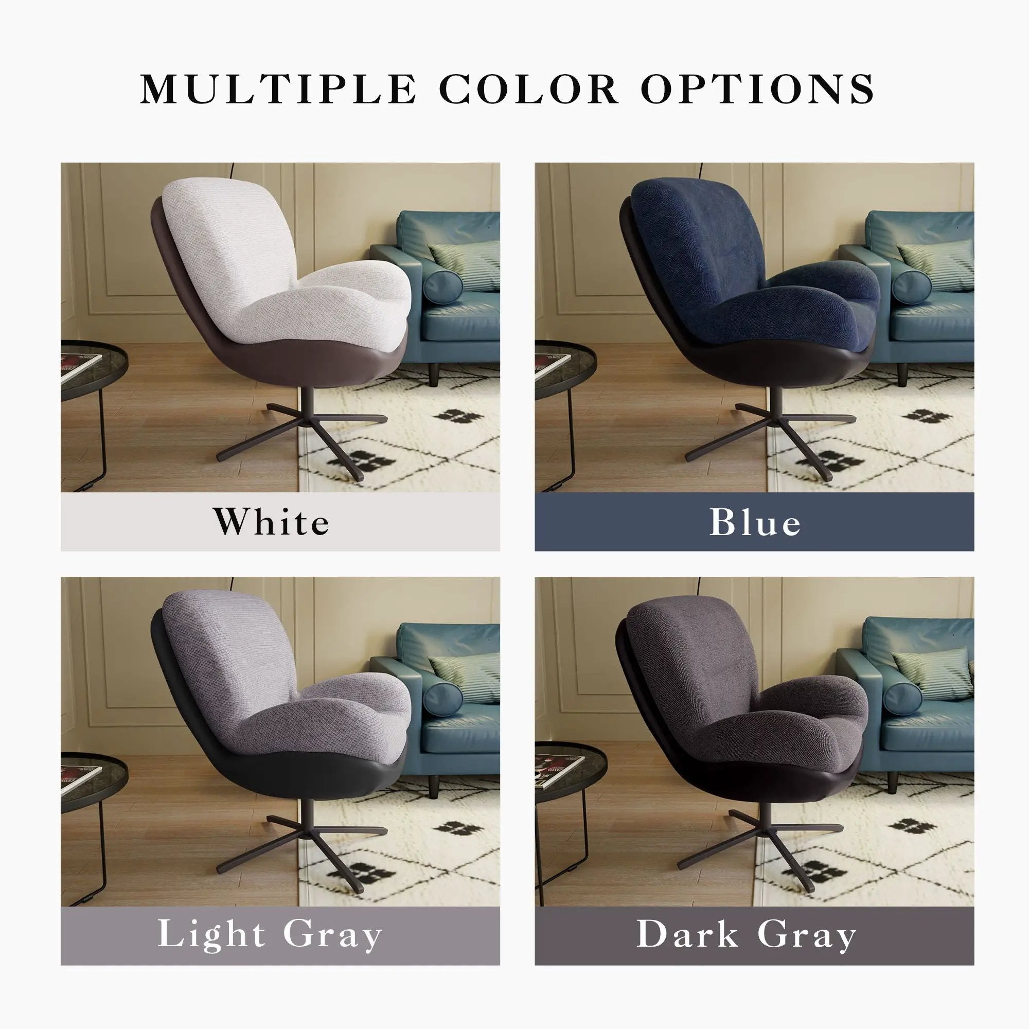 360° Swivel Office Chair, No Wheels by HouseOfZazla