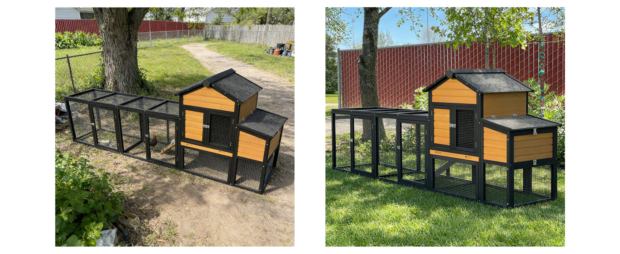 119.5" Outdoor Wooden Chicken Coop with Run by HouseOfZazla