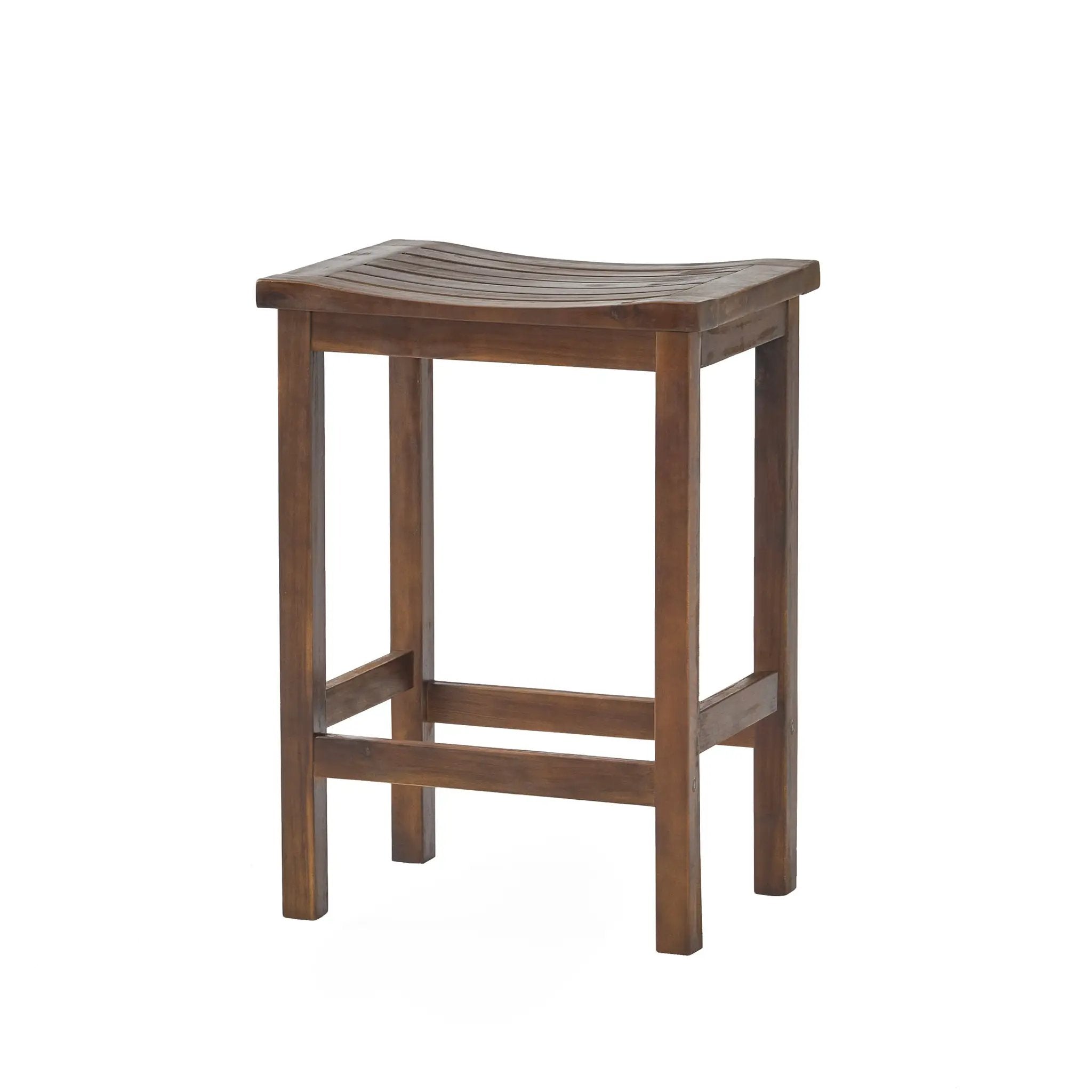 Outdoor Acacia Wood Counter Height Barstool Set of 2 by HouseOfZazla