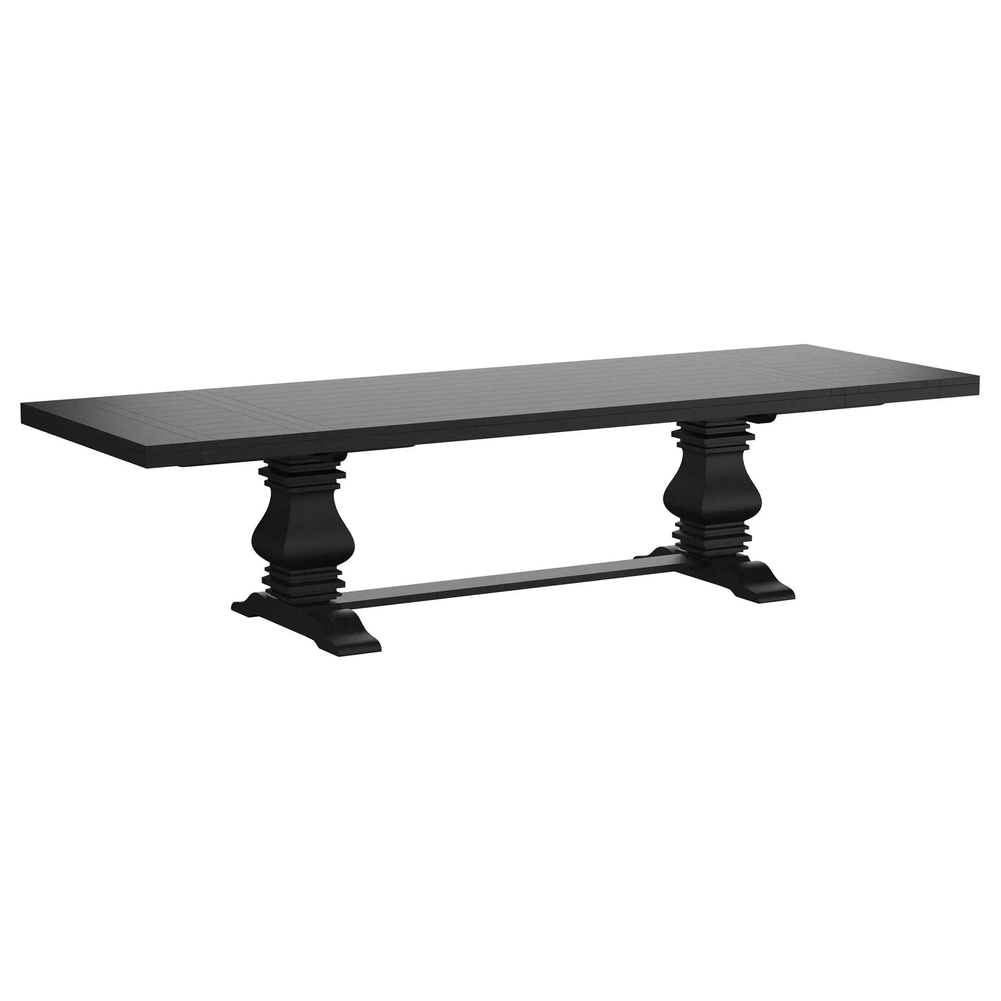 Florence 126-inch Extension Dining Table Distressed Black by Unique Piece Furniture