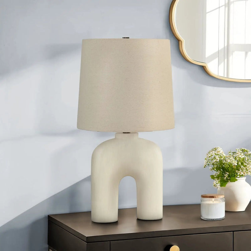 Lighting, Table Lamp, Resin, Modern - Cream by Unique Piece Furniture