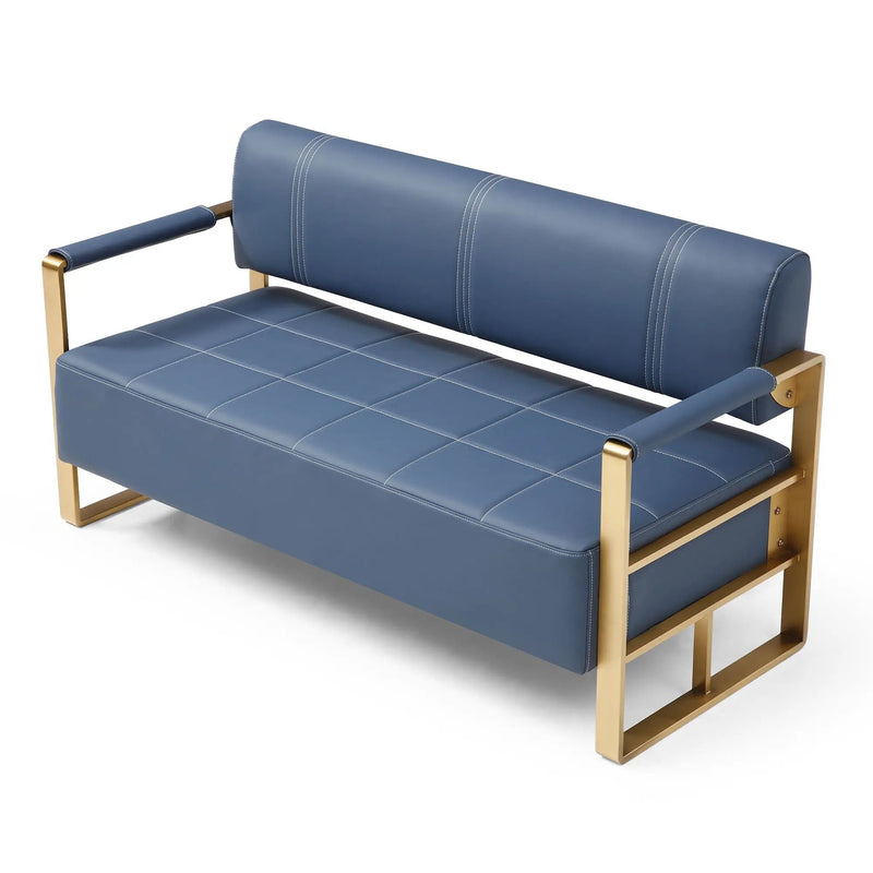 Modern Upholstery Accent Loveseat Sofa For Living Room 2 Seater With Metal Arms by HouseOfZazla
