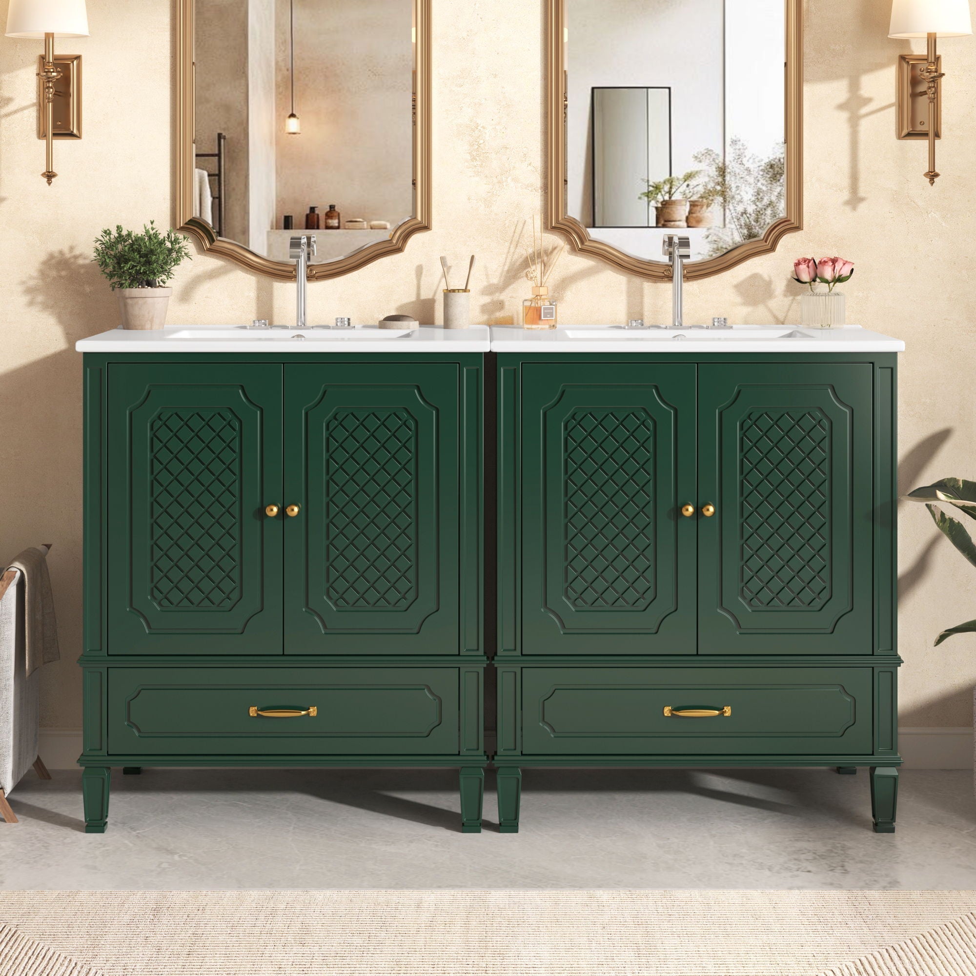 Bathroom Vanity With Sink, Soft Closing Door, Multi Functional Storage by HouseOfZazla
