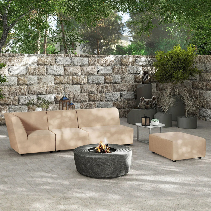 Cleo - Modular Upholstered Deep Seating Patio Armless Loveseat by HouseOfZazla