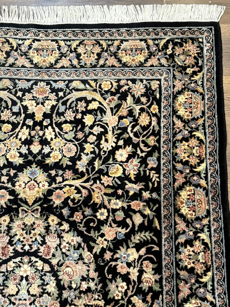 Sino Persian Rug 4x6, Very Fine 260 KPSI, Floral Medallion, Hand Knotted Wool Carpet by Jewel Rugs