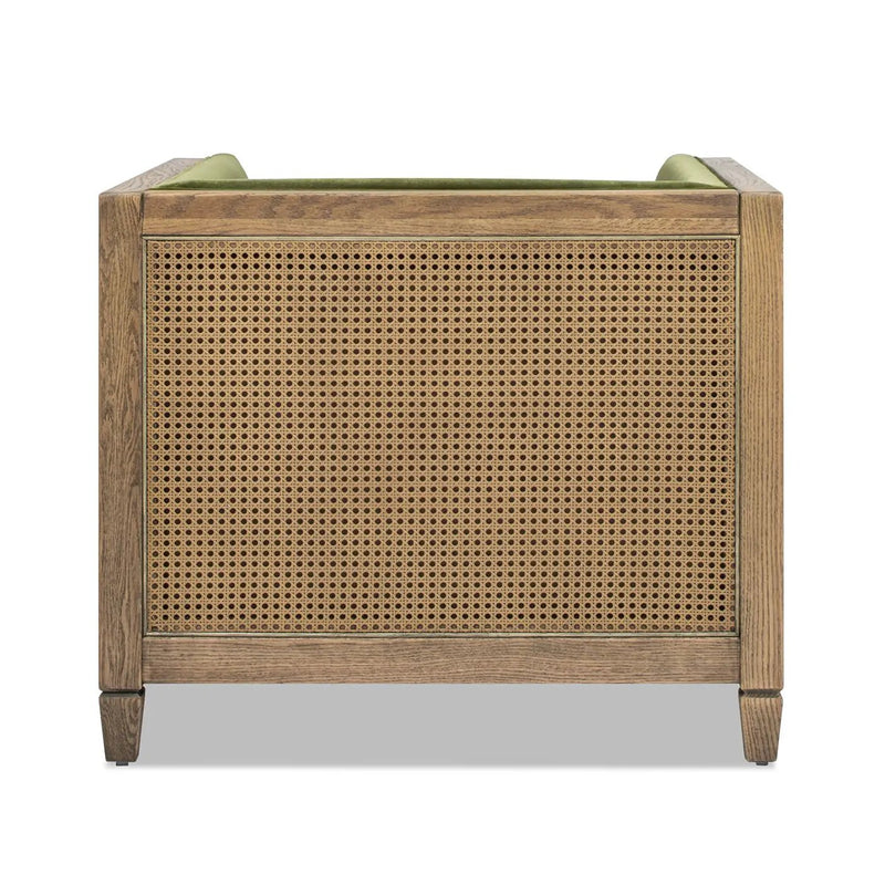 Georgia - Cane Tuxedo Armchair - Olive Green by Unique Piece Furniture