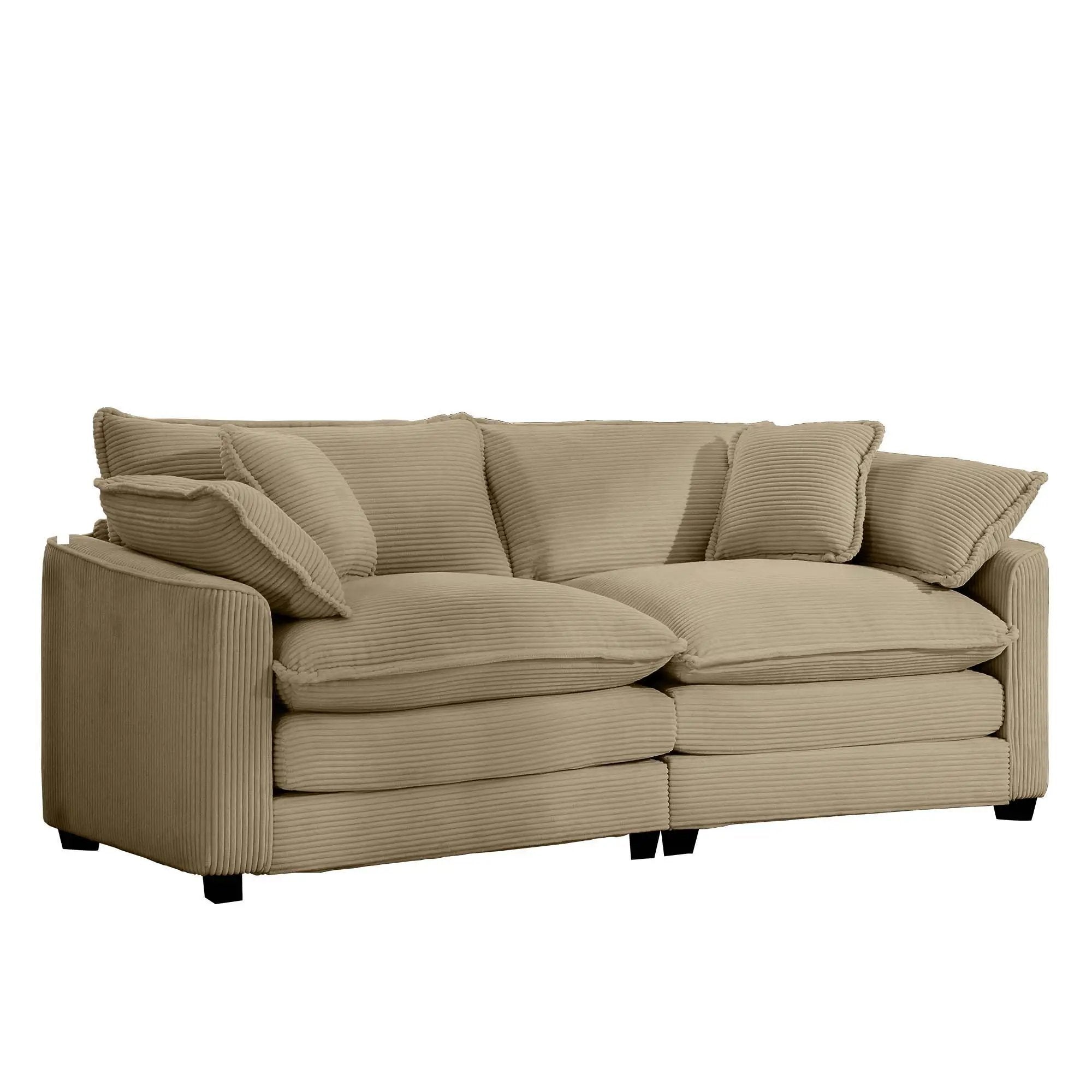 Modern 2 Seater With 4 Pillows, Upholstered Deep Seating Loveseat by Unique Piece Furniture