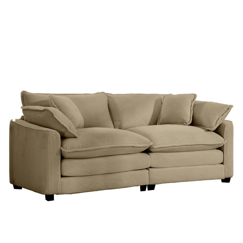 Modern 2 Seater With 4 Pillows, Upholstered Deep Seating Loveseat by HouseOfZazla
