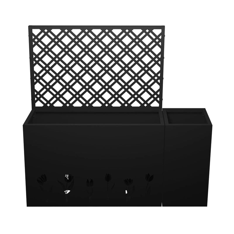 2-Piece Metal Planter Box with Trellis by HouseOfZazla
