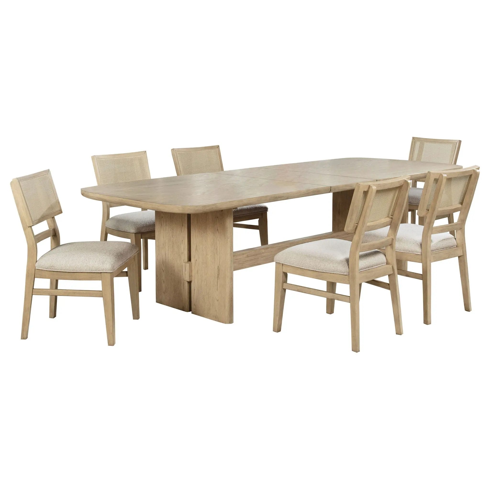 Kailani 7-piece Rectangular Wood Dining Table Set Beige Oak by Unique Piece Furniture