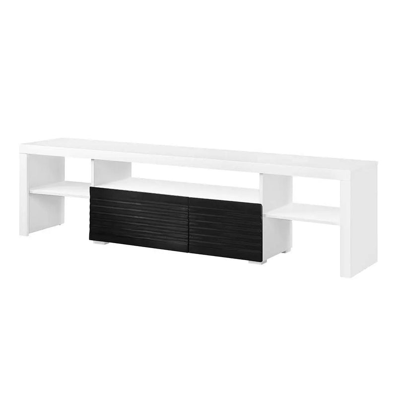 Buck II - TV Stand - White & Black High Gloss by Unique Piece Furniture