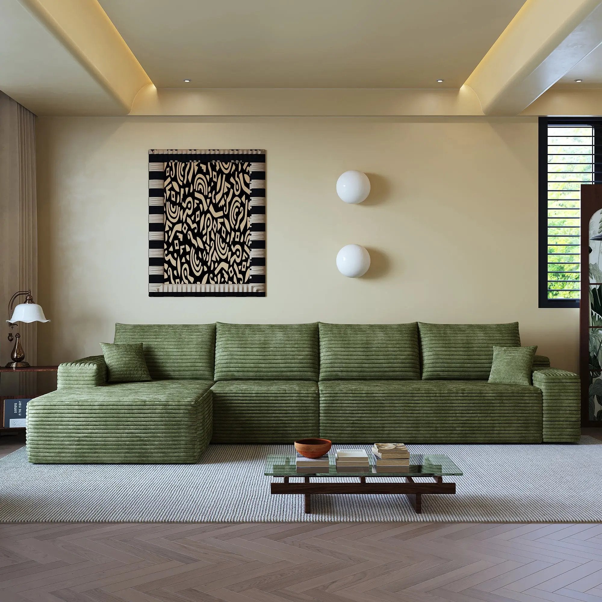 135" Cloud Sectional Couch with L-Shape Chaise by HouseOfZazla