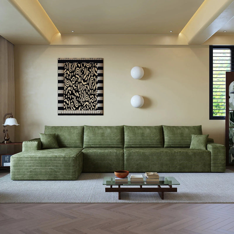 135" Cloud Sectional Couch with L-Shape Chaise by HouseOfZazla