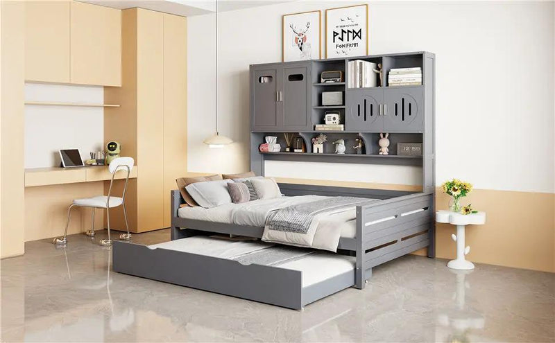 Daybed With All-In-One Cabinet And Shelf by HouseOfZazla