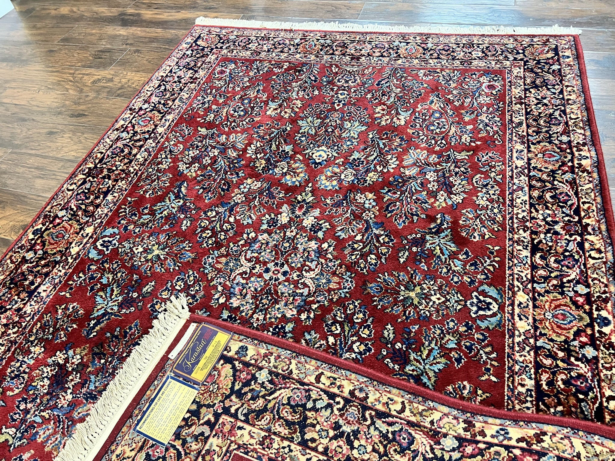 Karastan Rug 5.9 x 9 Red Sarouk #785, Wool Karastan Carpet, Original 700 Series, Vintage Karastan Oriental Rug Discontinued by Jewel Rugs