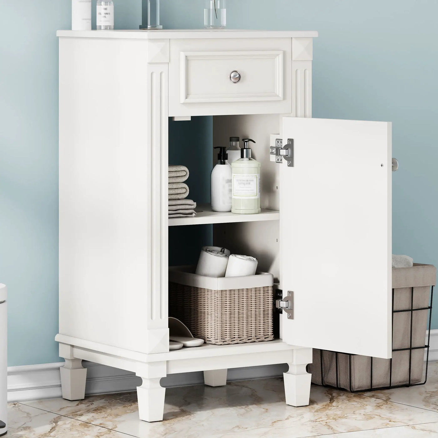 Bathroom Vanity With Sink, Soft-Closing Door, Adjustable Shelf by Unique Piece Furniture
