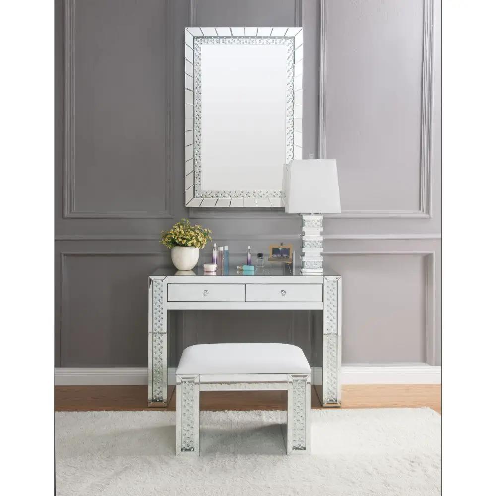 Nysa - Vanity Desk - Mirrored & Faux Crystals by Unique Piece Furniture
