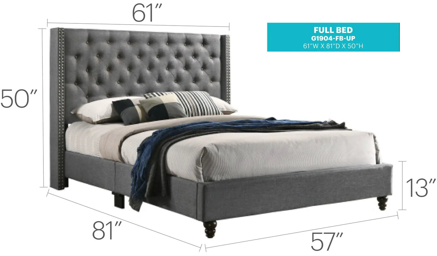 Nailhead Bed Transitional Vibrant by HouseOfZazla