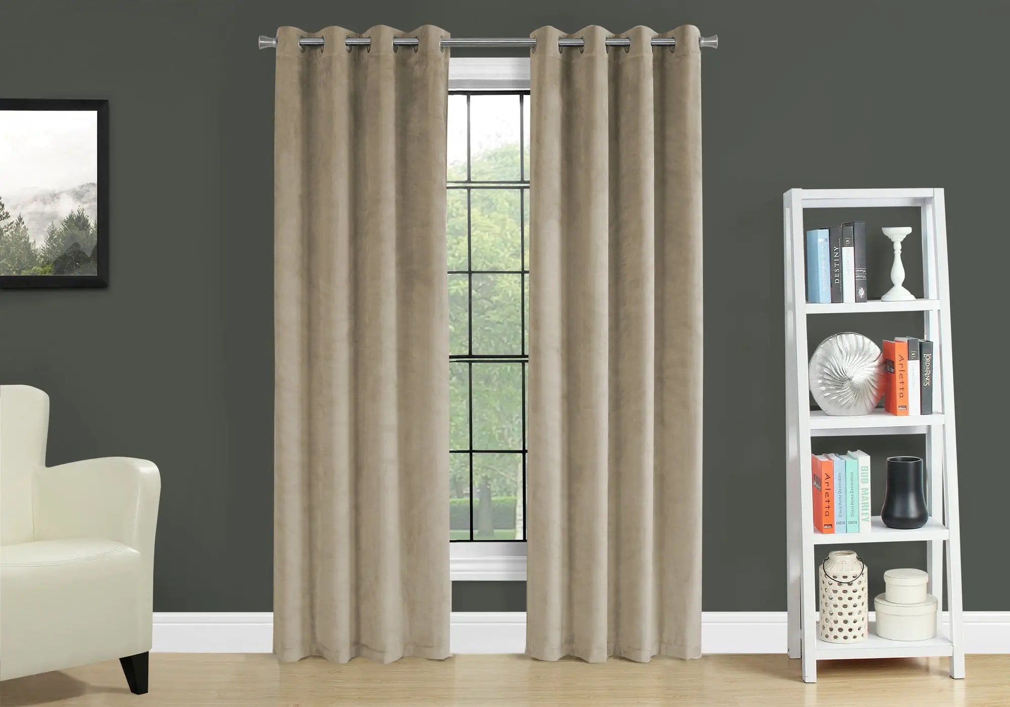 2 Pieces Set, Curtain Panel, Room Darkening, Grommet by Unique Piece Furniture