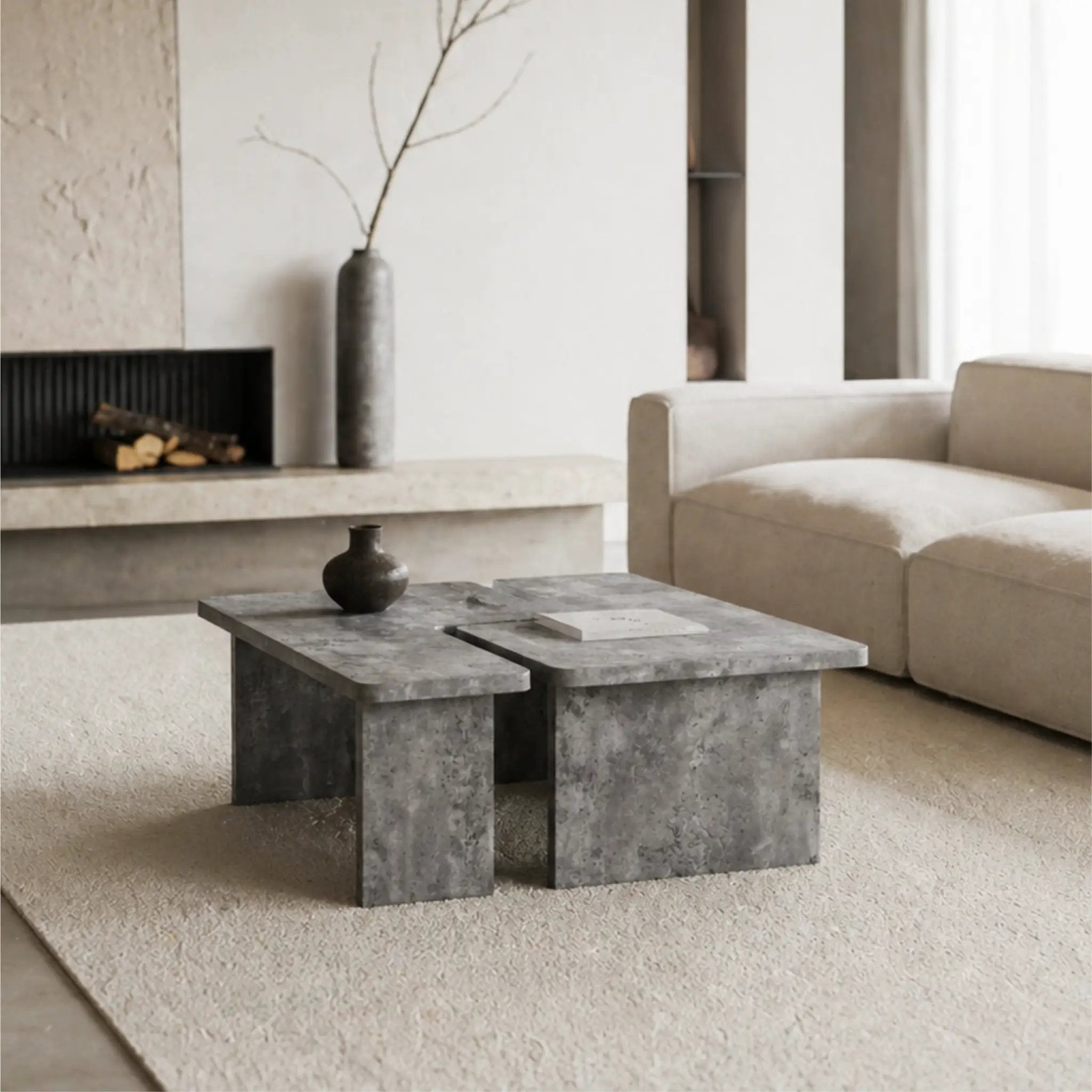 Modular Concrete Coffee Table Set of 2 by HouseOfZazla