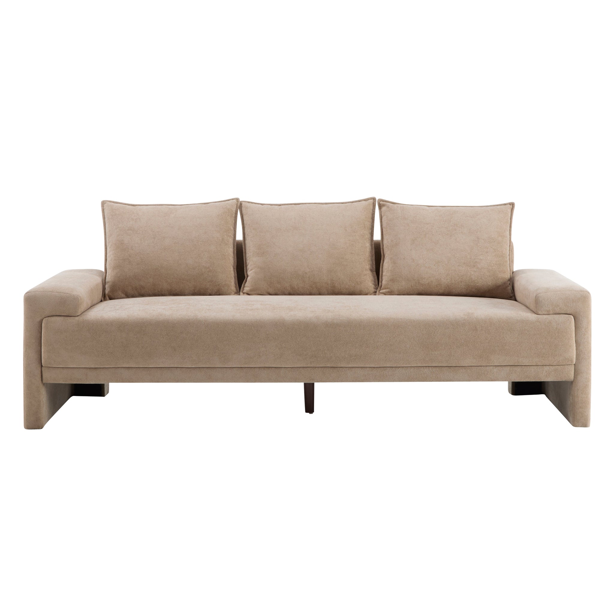 Algora 84.5 in. 3 Seater Modern Upholstered Velvet Sofa, Nomad by HouseOfZazla