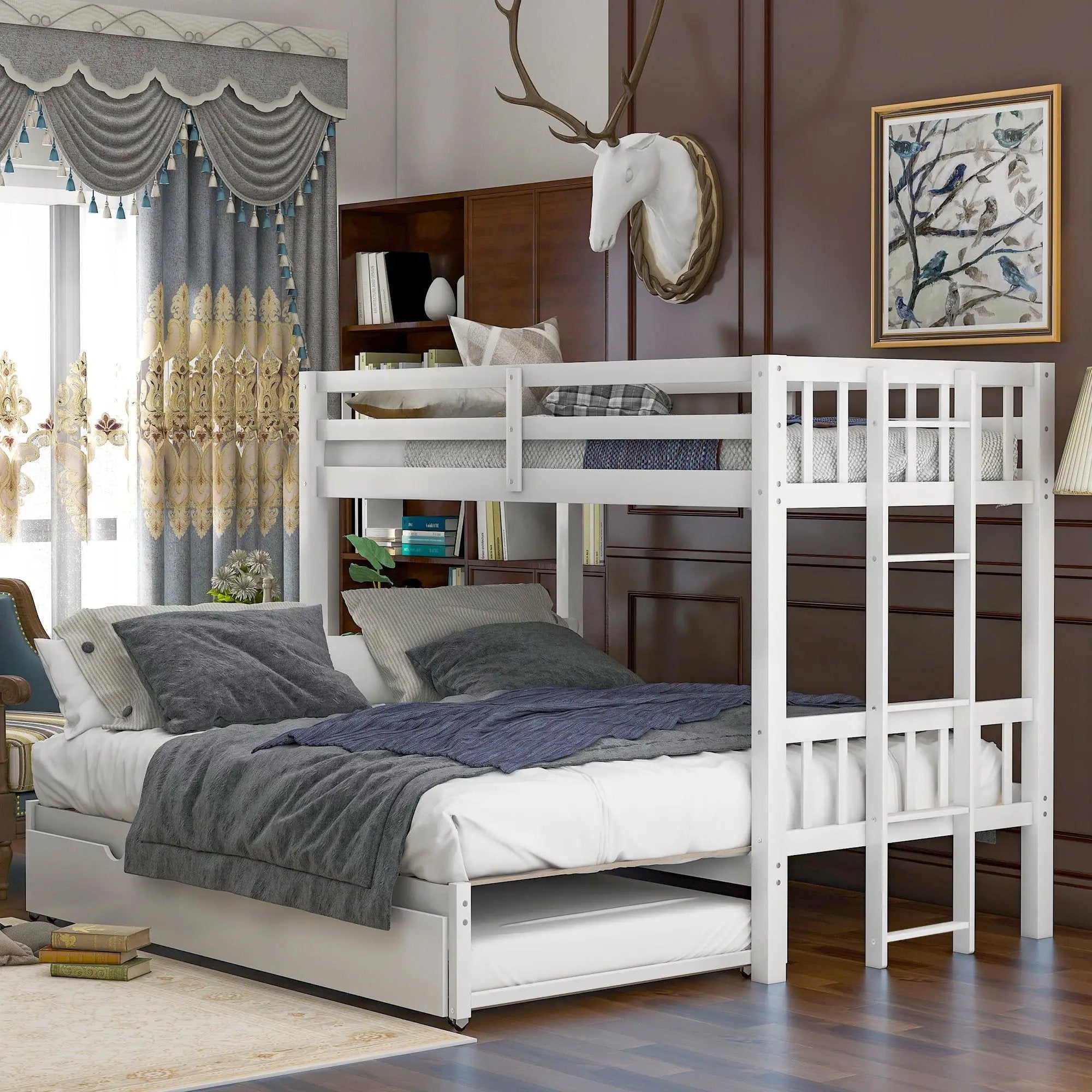 Smooth Mobility Bunk Bed With Trundle by Unique Piece Furniture