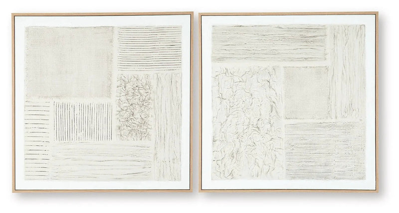 Andorfield - Wall Art Set (Set of 2) - Beige / Black / White by Unique Piece Furniture